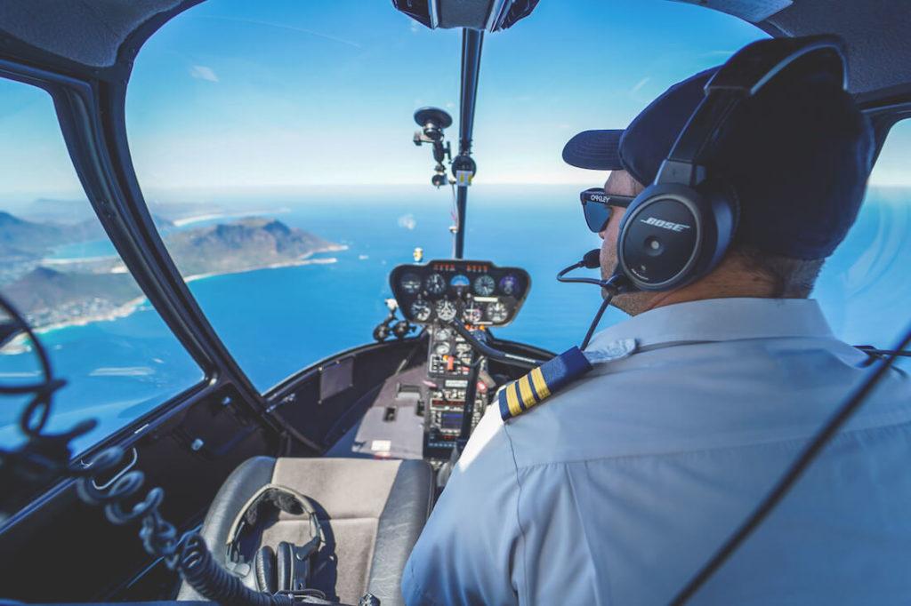 Vuelo en helicóptero sobre Ciudad del Cabo piloto y vista