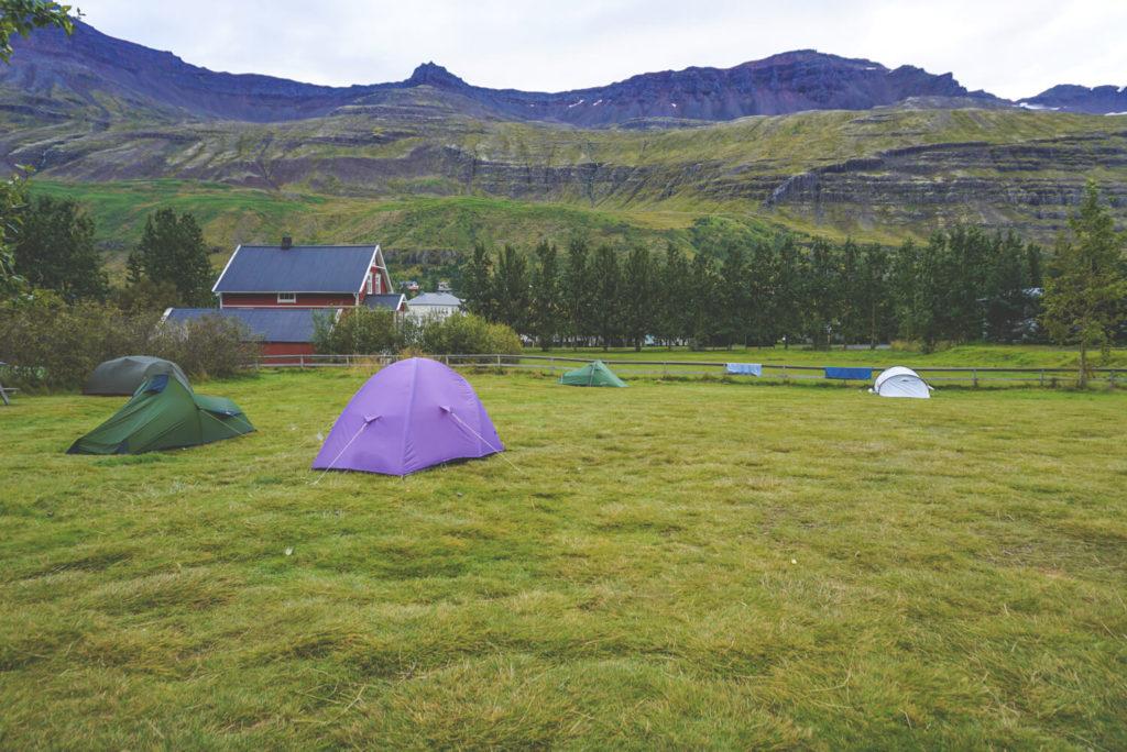 Der Campingplatz in Seydisfjördur Island