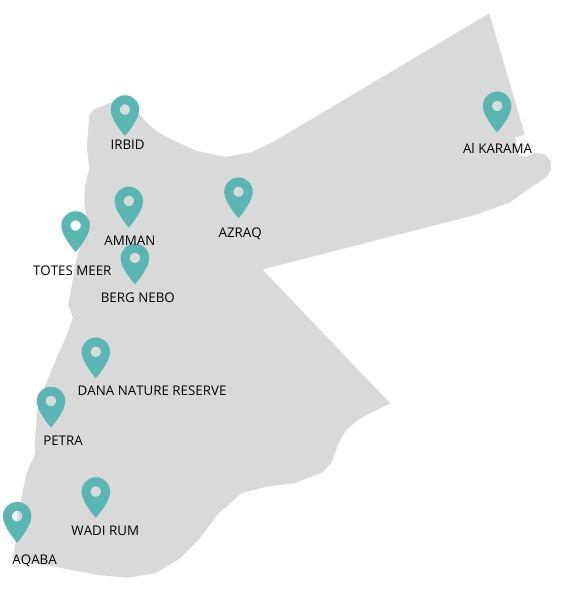Mapa de Jordania