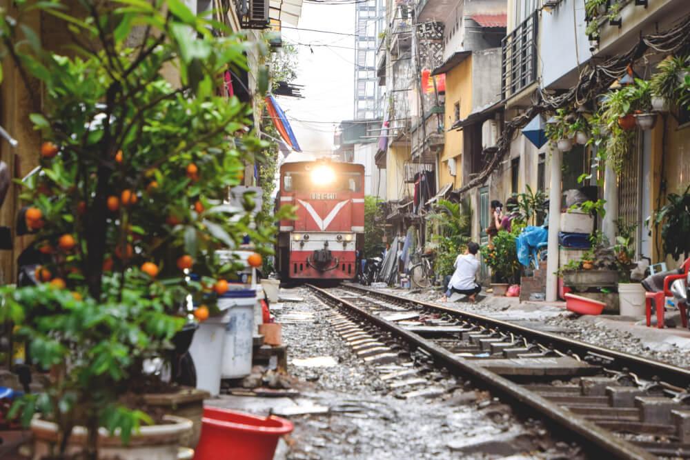 Destacados de Vietnam Calle del tren en Hanoi