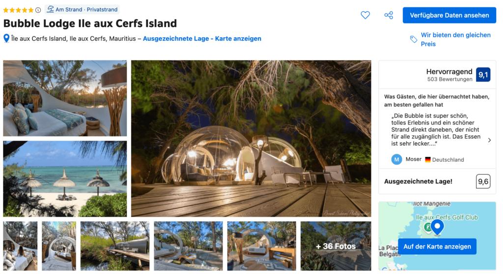 Bubble Hotel Île aux Cerfs