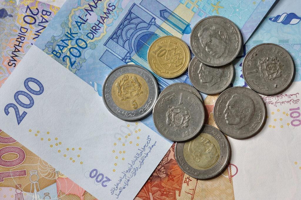 Moneda Marruecos billete efectivo Dirham