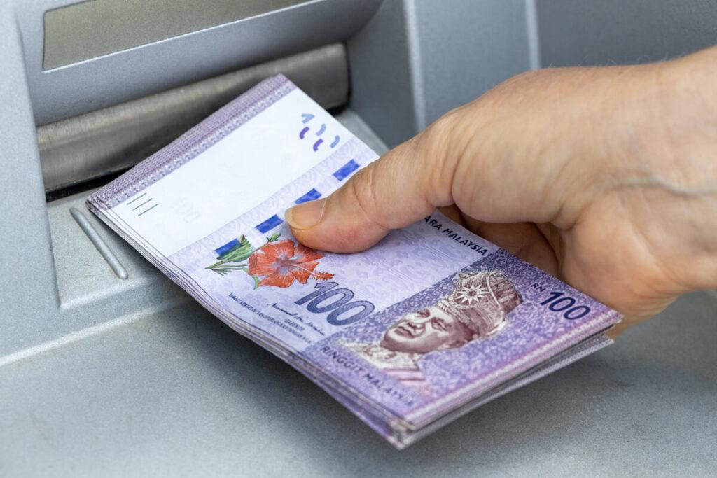 Moneda de Malasia cajero automático