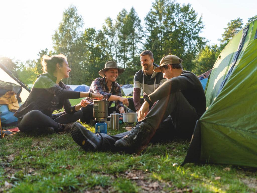 Camping en Drewensee, pradera de la tienda de campaña