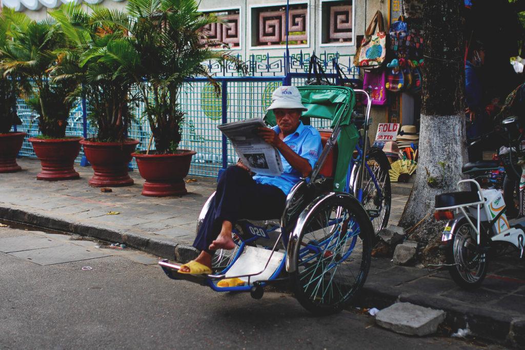 Hoi An en Vietnam Bicicleta Rickshaw Casco Antiguo