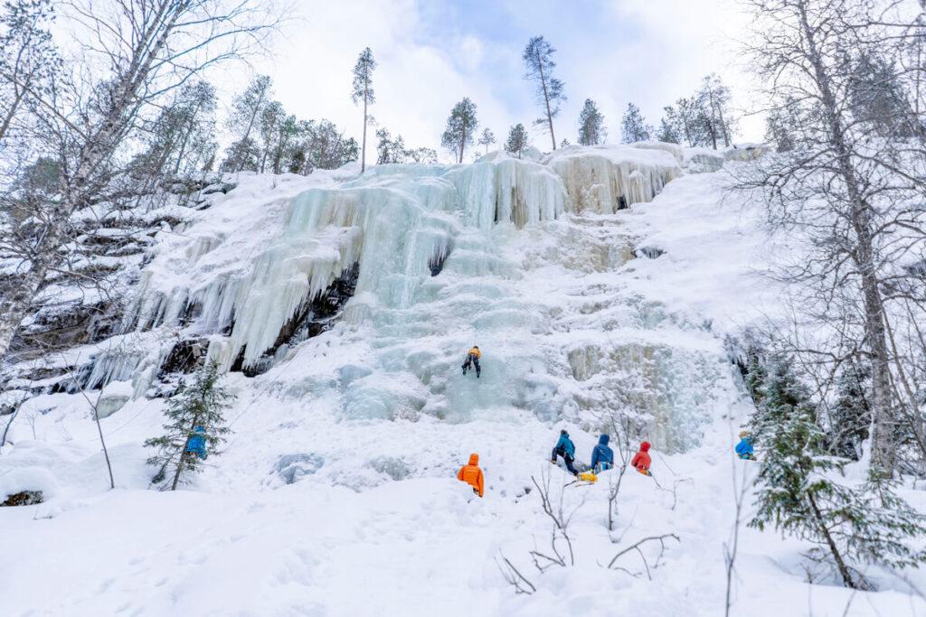 Eisklettern Korouoma Canyon Finnland