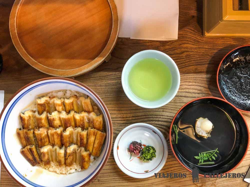 Menú unagi Fujitaya