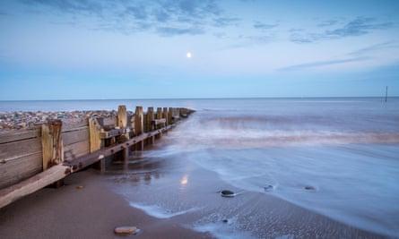 Looking out to the North Sea from Hornsea at dusk.