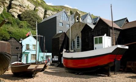 Wooden sheds used by fishermen to store nets and ropes.