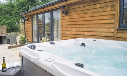 Hot tub at North Hayne Farm.