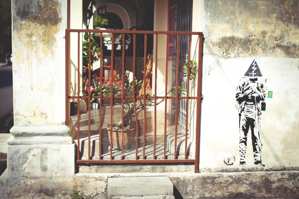 Arte Callejero en George Town en la isla de Penang en Malasia